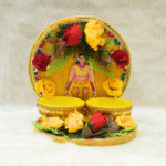 Haldi Plate with Bridal Illustration