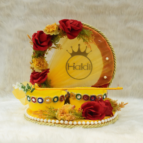 Golden Net Haldi Plate