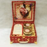Red Royal Trunk Sahe Chithi Box with Golden Handle - Image 2