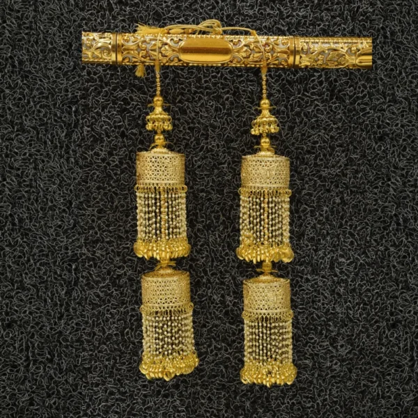 Cylindrical  Klire with Dual-Layered Bead Tassels