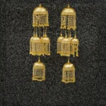 Triple-Layer Bridal Klire with Pearl Strings and Dome Motifs