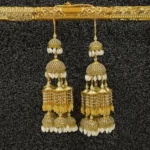 Layered Dome Bridal Klire with Ivory Beads Jhumkis
