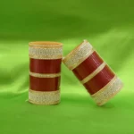 Bridal Red Chura with Mirror Detailing - Image 2