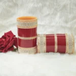 Bridal Red Chura with Mirror Detailing