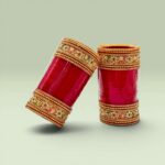 New bridal mehroon chura with multy stone rajwaadi style