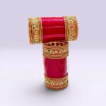 New bridal mehroon chura with multy stone rajwaadi style - Image 2