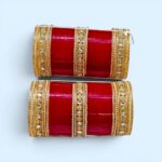 New bridal mehroon AD+PEARL churi - Image 3