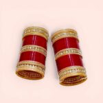 New bridal mehroon AD+PEARL churi