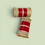 New antique kundan bridal mehroon chura - Image 2