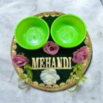 Mehndi plate\platter,decorated wedding tray for Mehndi ceremony.