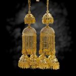 Classic Golden Bridal Kalira with Cascading Leaf Drops