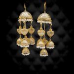 Royal Punjabi Bridal kalire-3- tier jhumka design with jaali crystal work
