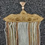 Traditional Stone Studded Duhla Sehra With Beads Hanging. - Image 2