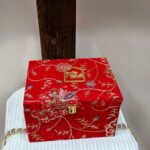 Premium Multi-color Embroidered Red velvet Saha Chithi Box