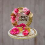 Elegant Pink & Gold Ring Ceremony Platter