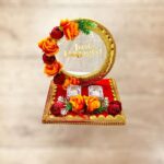 Royal Red & Orange Floral Engagement Ring Platter