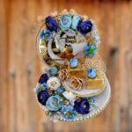 New Engagement  plate with Blue Flower's