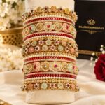 Royal Rajwadi Bridal Chura Set – Kundan & Pastel Meenakari Work