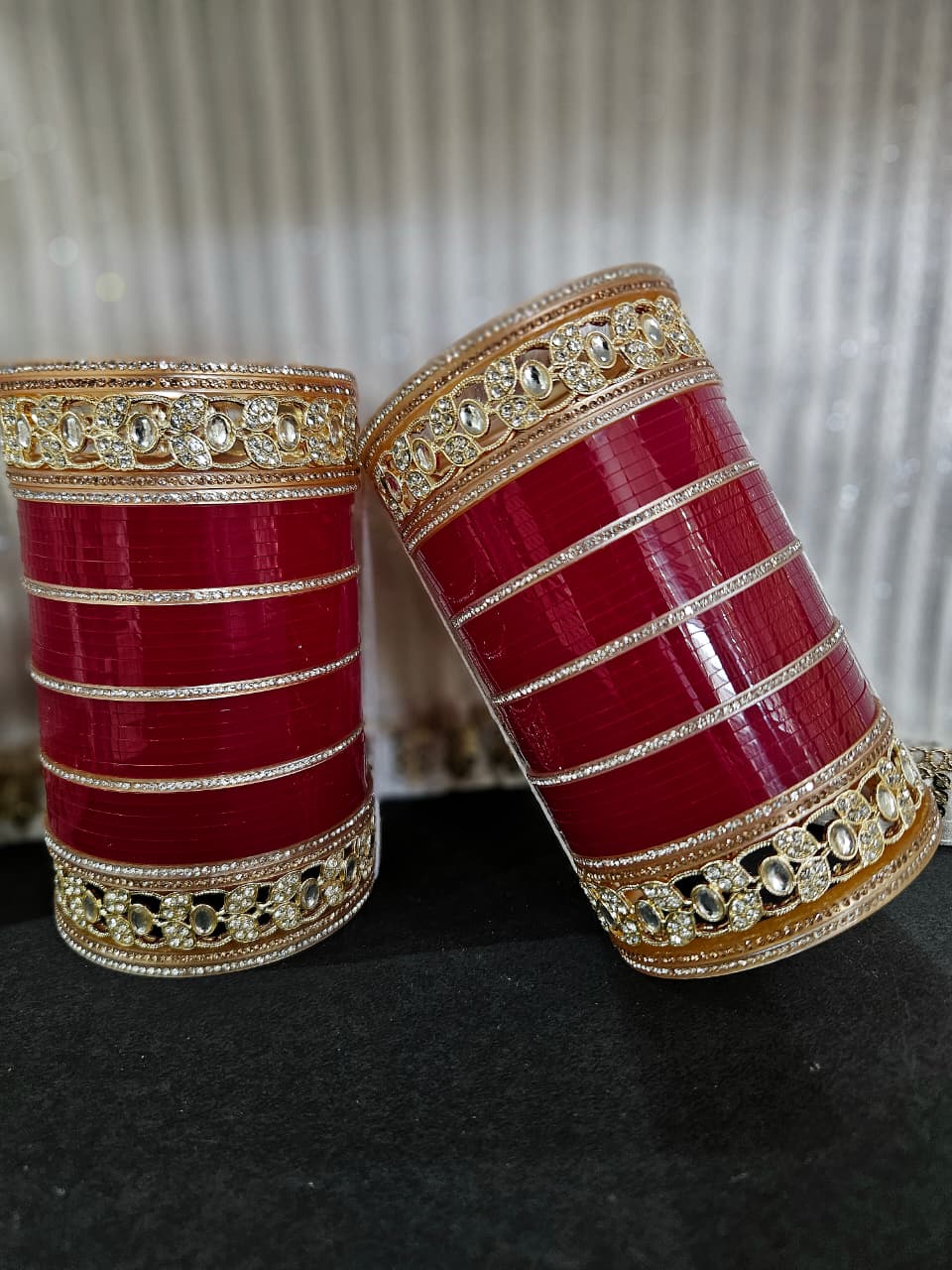 y Royal Ruby Kundan Designer Chura - Image 1
